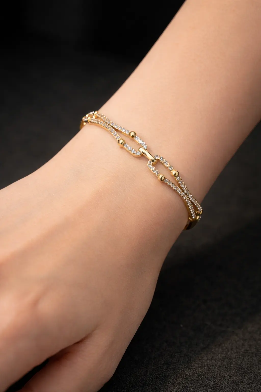 pave link bracelet