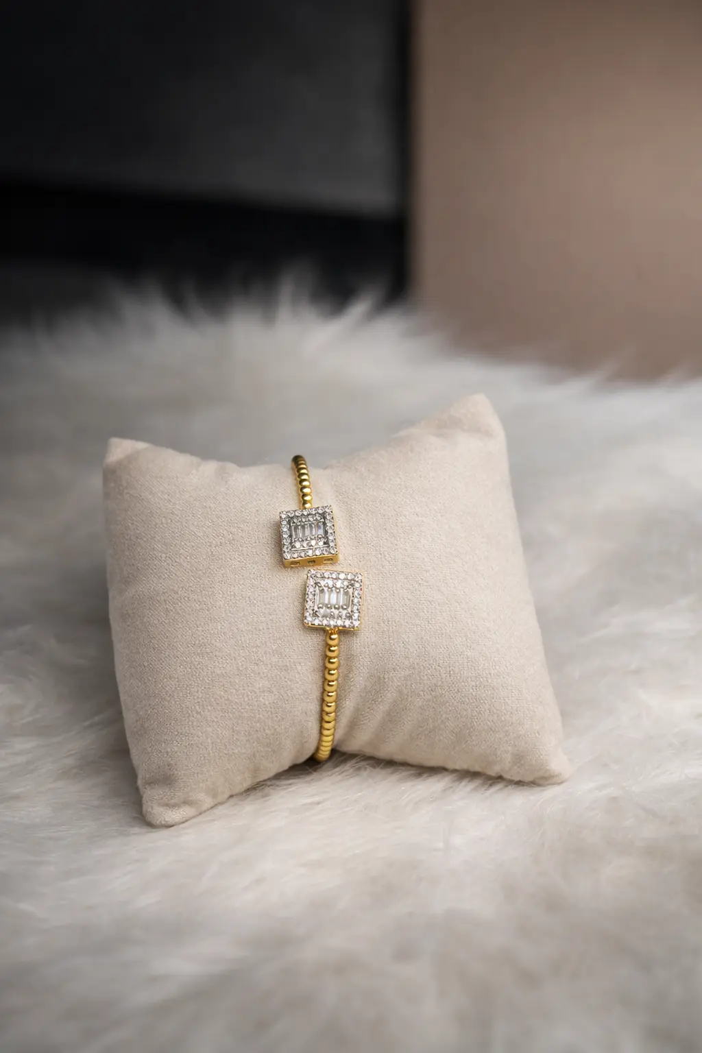 square double charm bracelet