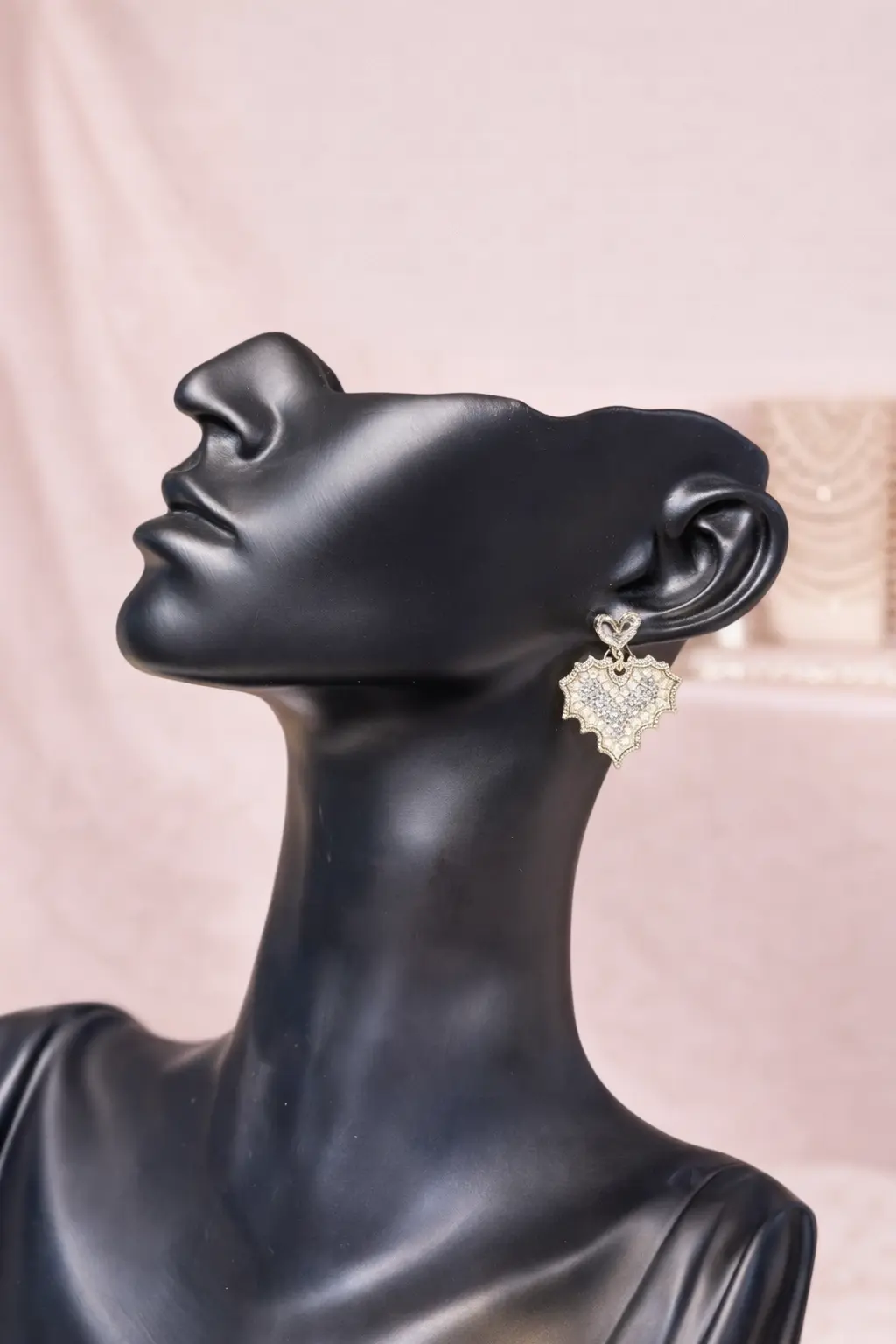 Love heart dangle drop earrings 