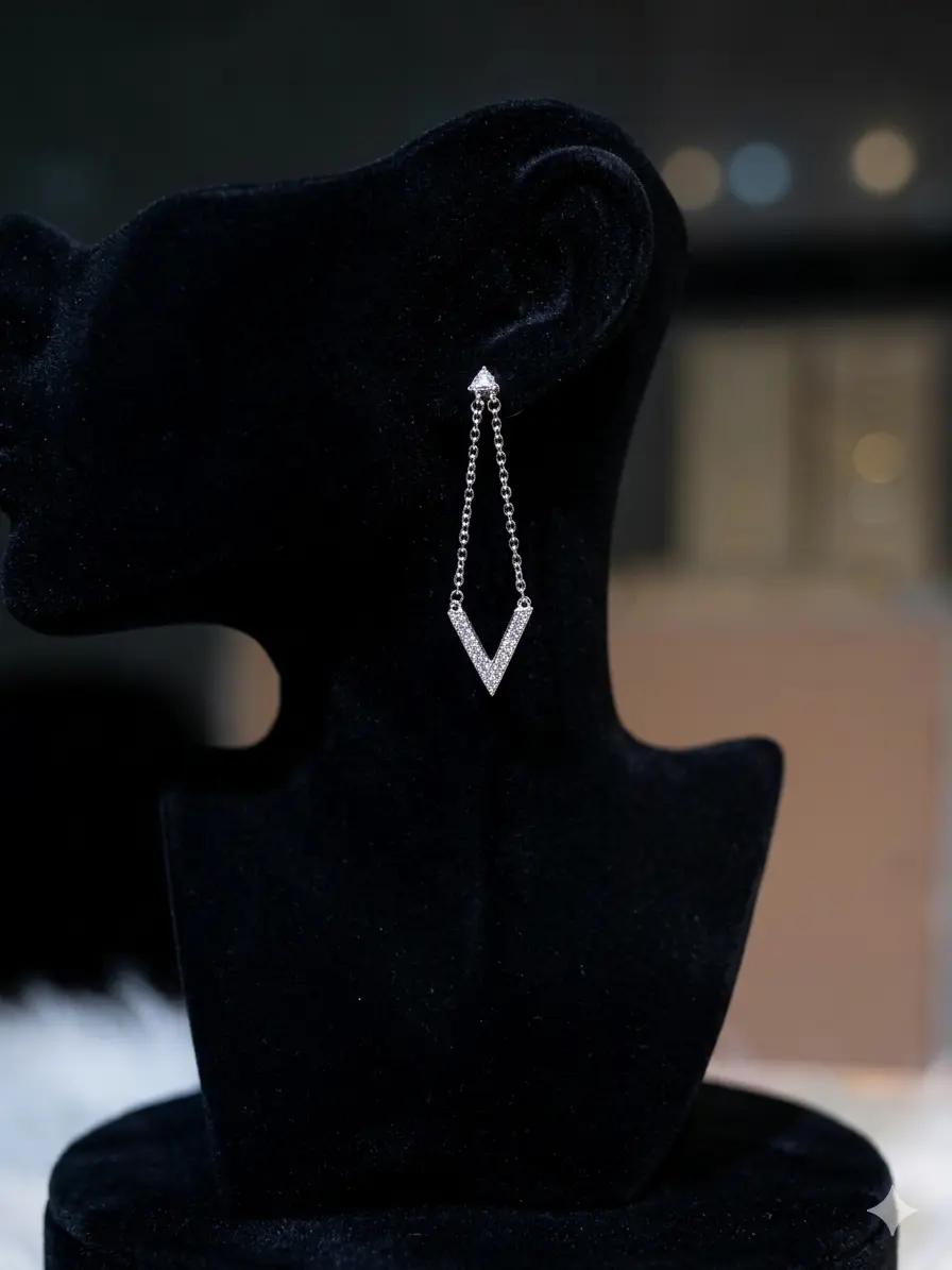  (V-Shape Drop Earring).