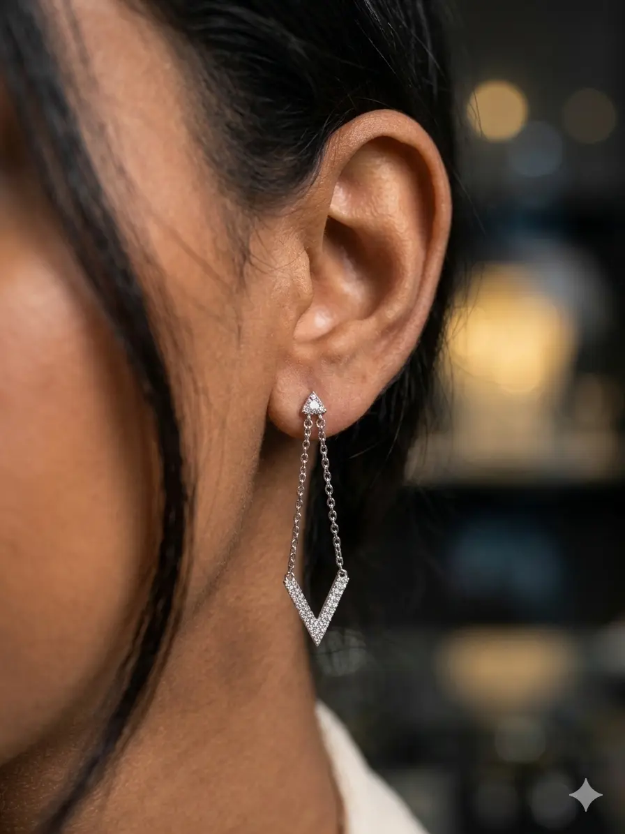  (V-Shape Drop Earring).